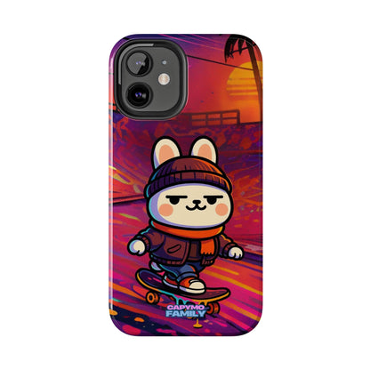 Capymo Family Sunset Skate Bunny Phone Case – Vibrant Skatepark Bunny "Toto" Phone Case - Capymo Family