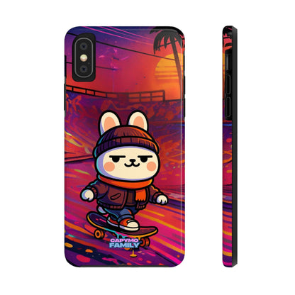 Capymo Family Sunset Skate Bunny Phone Case – Vibrant Skatepark Bunny "Toto" Phone Case - Capymo Family