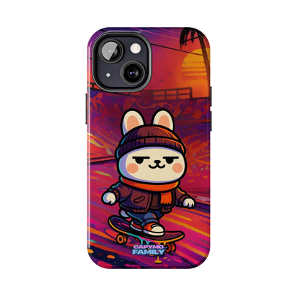 Capymo Family Sunset Skate Bunny Phone Case – Vibrant Skatepark Bunny "Toto" Phone Case - Capymo Family