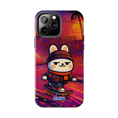 Capymo Family Sunset Skate Bunny Phone Case – Vibrant Skatepark Bunny "Toto" Phone Case - Capymo Family