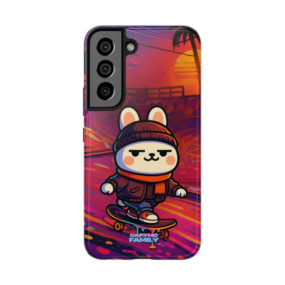 Capymo Family Sunset Skate Bunny Phone Case – Vibrant Skatepark Bunny "Toto" Phone Case - Capymo Family