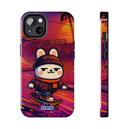 Capymo Family Sunset Skate Bunny Phone Case – Vibrant Skatepark Bunny "Toto" Phone Case - Capymo Family