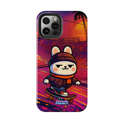 Capymo Family Sunset Skate Bunny Phone Case – Vibrant Skatepark Bunny "Toto" Phone Case - Capymo Family