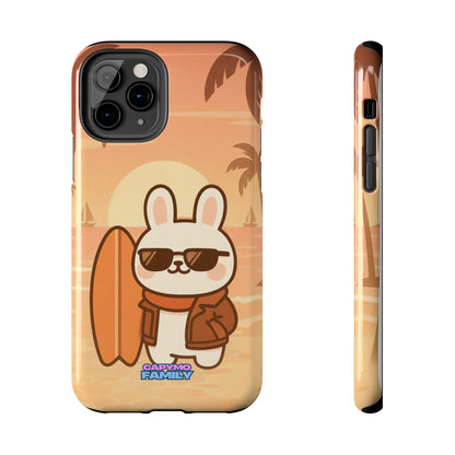 Capymo Family Sunset Surf Bunny Phone Case – Tropical Beach Skateboard Bunny "Toto" Phone Case - Capymo Family