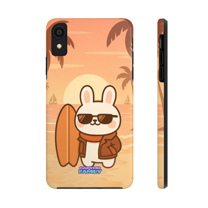 Capymo Family Sunset Surf Bunny Phone Case – Tropical Beach Skateboard Bunny "Toto" Phone Case - Capymo Family