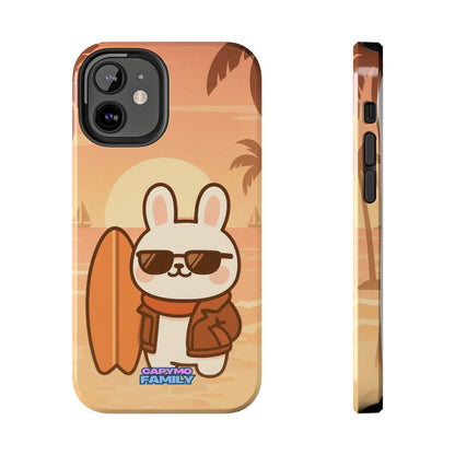 Capymo Family Sunset Surf Bunny Phone Case – Tropical Beach Skateboard Bunny "Toto" Phone Case - Capymo Family