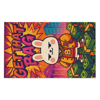 Capymo Family Vibrant Rally Towel - Get That Bag Bunny Design, Sports Towel, Gym Accessory, Colorful Beach Towel, Motivational Gift - Capymo Family