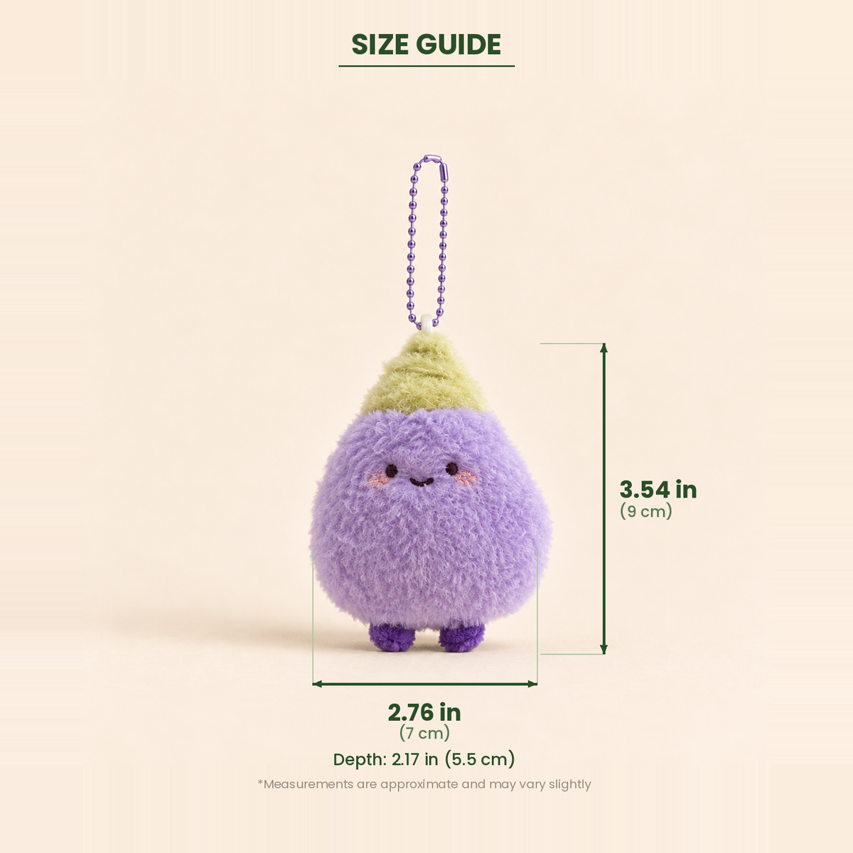 Eggie the Eggplant Plush Keychain