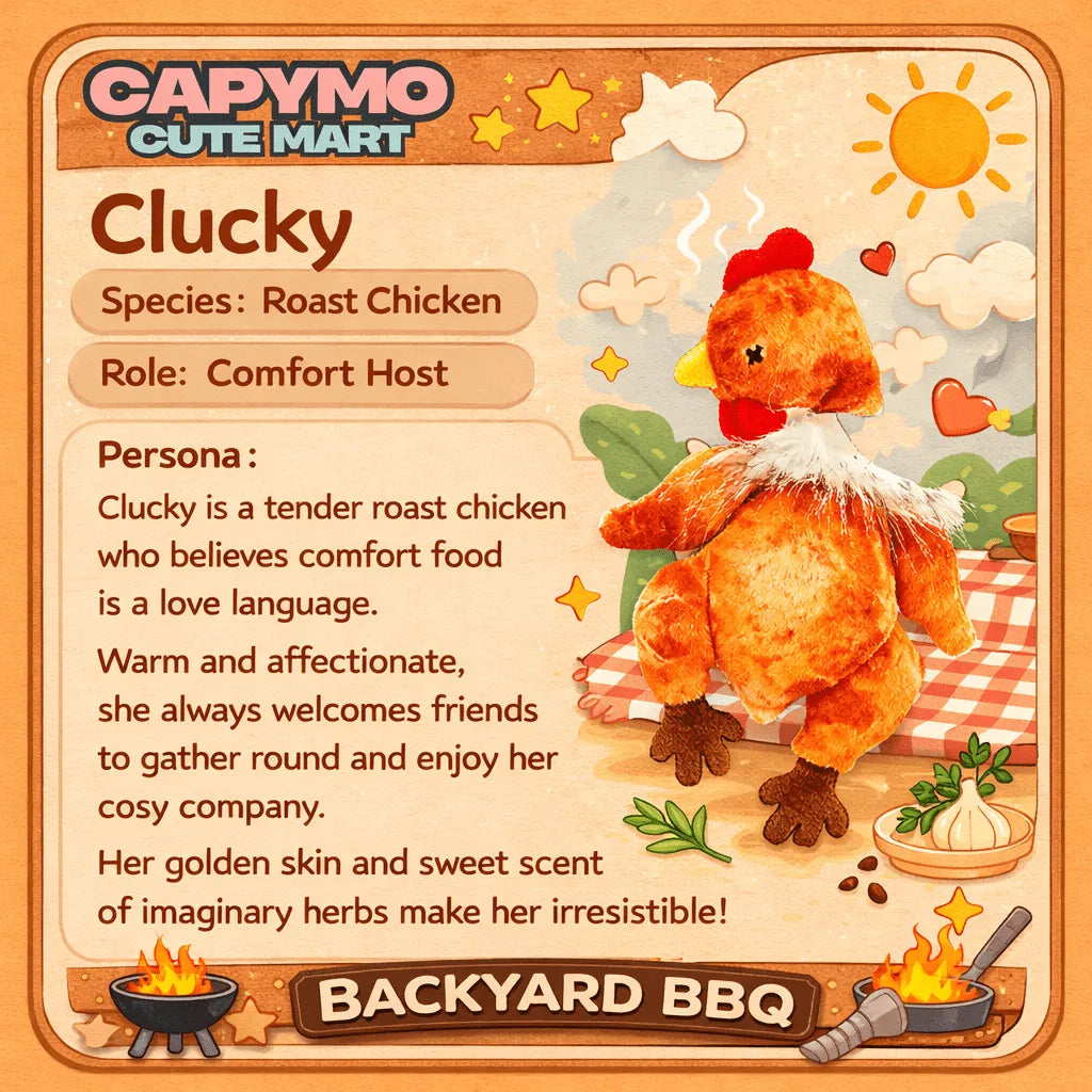 Clucky -The Roast Chicken – Cute Roast Chicken Plush Keychain