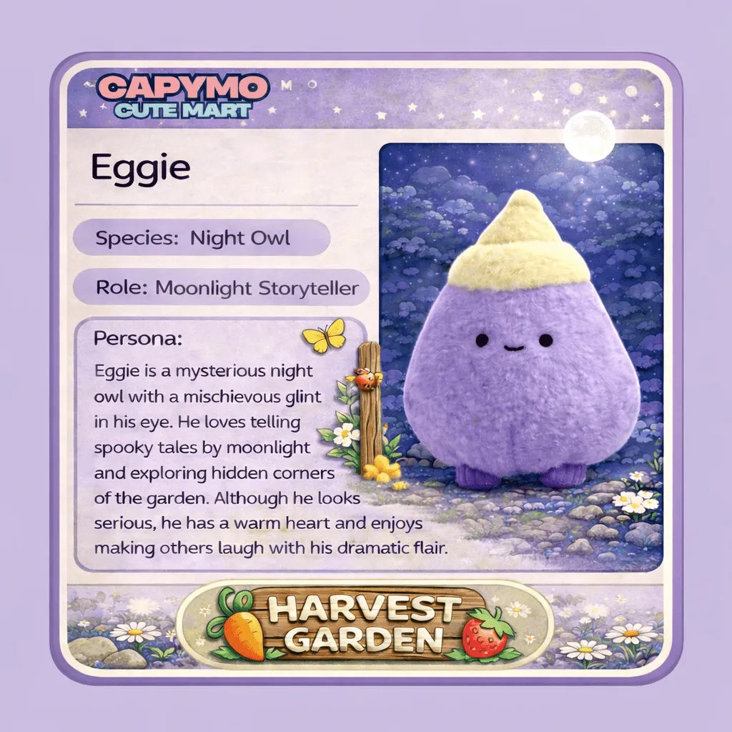 Eggie -The Eggplant – Mysterious Purple Eggplant Plush Charm