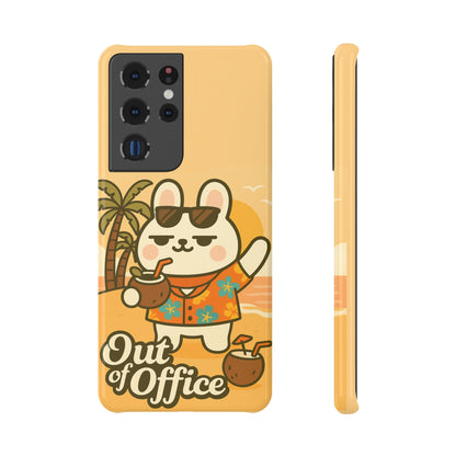 Out of Office Slim Snap Case, Cute Phone Cover, Relaxing Bunny Design, Summer Vibes, Fun Gift for Animal Lovers, Back to School, [...] - Capymo Family