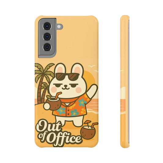 Out of Office Slim Snap Case, Cute Phone Cover, Relaxing Bunny Design, Summer Vibes, Fun Gift for Animal Lovers, Back to School, [...] - Capymo Family
