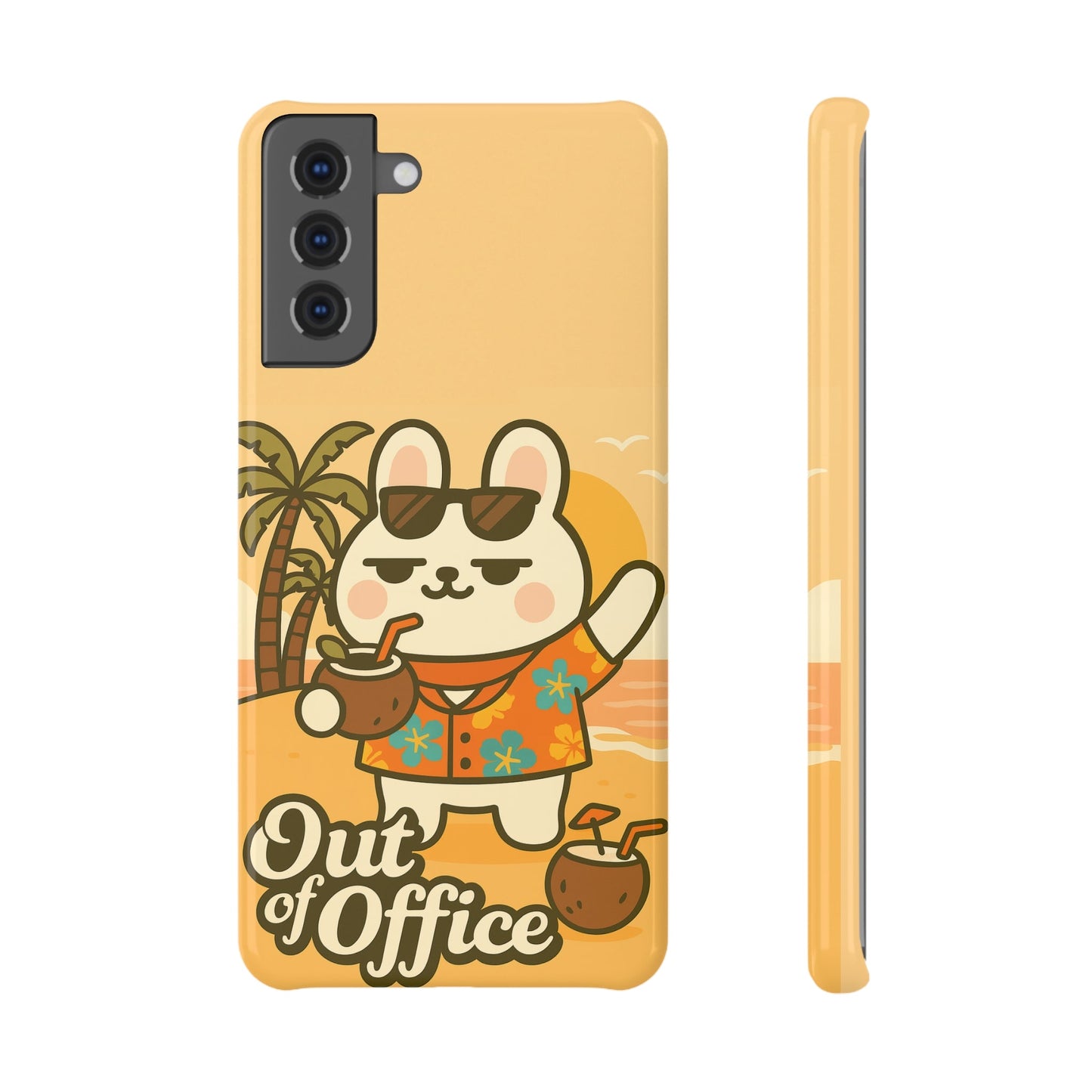 Out of Office Slim Snap Case, Cute Phone Cover, Relaxing Bunny Design, Summer Vibes, Fun Gift for Animal Lovers, Back to School, [...] - Capymo Family