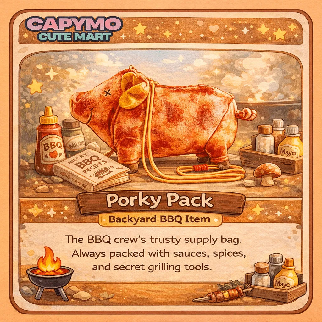 Porky Pack Plush Pig Bag – Kawaii BBQ Crossbody Plush Bag