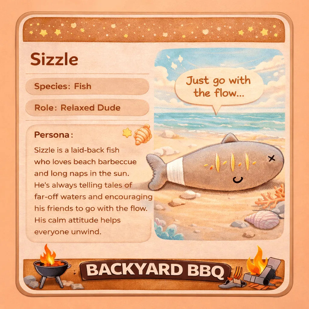 Sizzle -The Saury – Grilled Saury (Sanma) Plush Charm