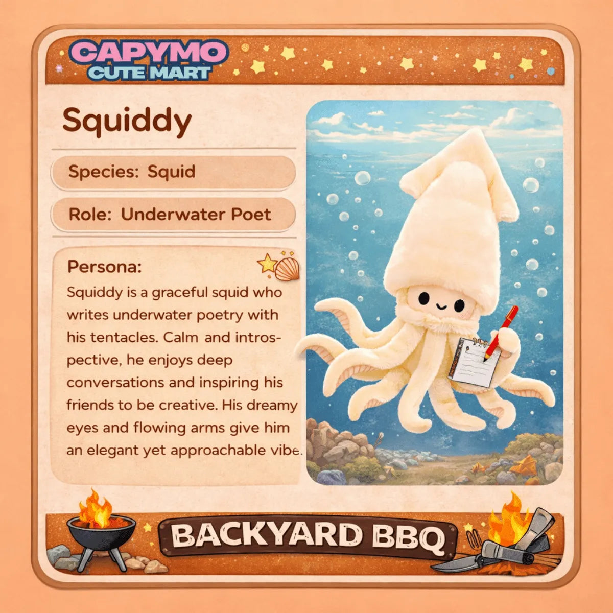 Squiddy -The Squid – Jumbo Squid Plush Charm